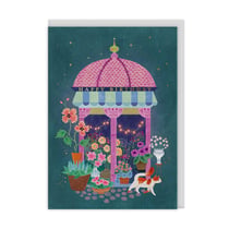 Carte de vœux Ohh Deer - Happy birthday kiosque à fleurs
