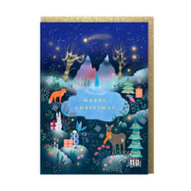 Carte de vœux Ohh Deer - Merry Christmas forêt