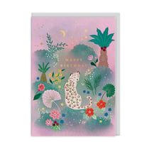 Carte de vœux Ohh Deer - Happy birthday léopard