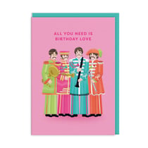 Carte de vœux Ohh Deer - All you need is birthday love The Beatles