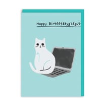 Carte de vœux Ohh Deer - Happy Bir9669.. Ordinateur et chat