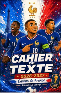 Cahier de Texte Football France 2026-2027 : Carnet de devoirs et planning agenda scolaire pour élèves - pour primaire et collège -...