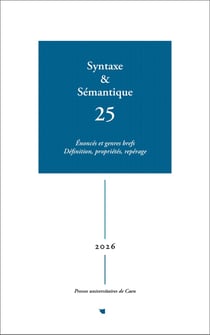 Énoncés et genres brefs. Définition, propriétés, repérage