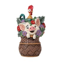 Figurine Enesco Disney - Disney Vaiana -Pua et Hei Hei dans un panier