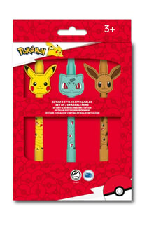 Lot de 3 stylos effaçables La Plume Dorée - Pokémon - Pointe moyenne