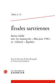 Etudes sartriennes 2008, n  12 - sartre inédit avec les manuscrits  mai-juin 17