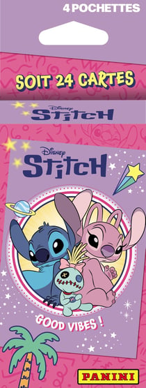 Blister 4 pochettes Disney Stitch : Good vibes - Panini