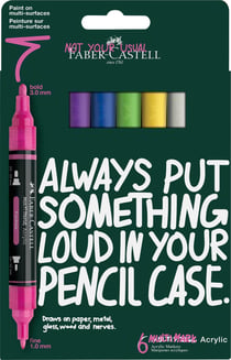 Set de 6 marqueurs acrylique Faber Castell - Multimark - Vibrant