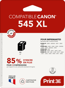 1 Cartouche d'encre Print3E - compatible Canon PG-545 XL - Noir