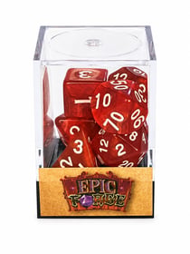 7 dés de jeu de rôle Epic Forge - Nacrés rouge