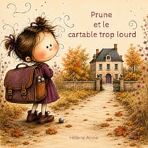 Prune et le cartable trop lourd - illustrations, couleur