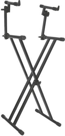 Stand double support clavier Quiklok - T-Rex - Acier - Noir