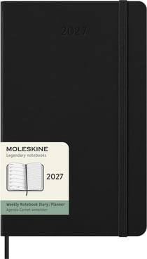 Agenda semainier 12 mois 2027 Moleskine - Noir - 13 x 21 cm