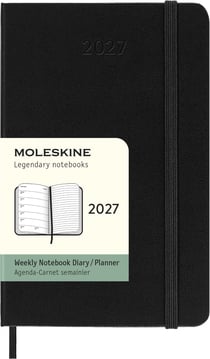 Agenda semainier 12 mois 2027 Moleskine - Noir - 9 x 14 cm
