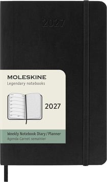 Agenda semainier 12 mois 2027 Moleskine - Noir - 9 x 14 cm
