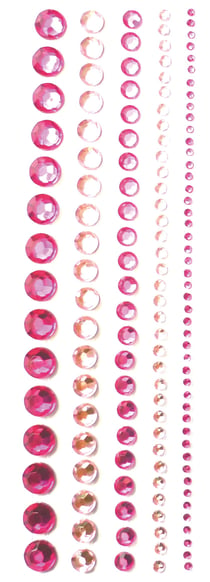 5 bandes adhésives Strass rose