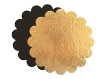 ScrapCooking - Présentoir cupcake - Taille 24 cm - hauteur 0.1 cm - rond cannelé - noir, or (pack de 5)