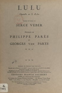 Lulu - Opérette en 3 actes