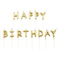Set de bougies "Happy Birthday" dorées - Rico