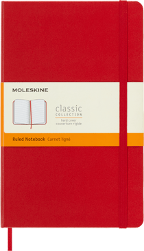 Carnet - 13 x 21 cm - Moleskine- 240 pages lignées - Rouge