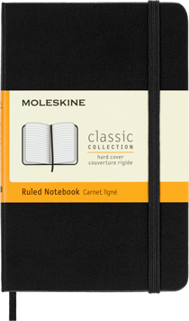 Carnet ligne - format de poche - couverture rigide noire