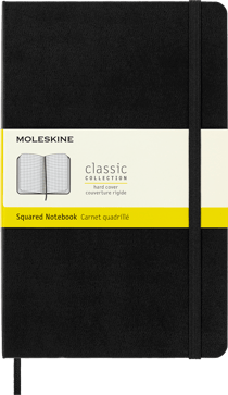 Carnet quadrille - grand format - couverture rigide noire