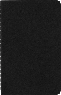 Cahier ligne - format de poche - couverture souple en carton noire