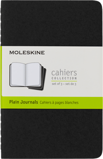 Lot de 3 cahiers Moleskine - 9x14cm -70g -192 pages - Couverture souple noire