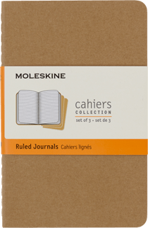 Cahier ligne - format de poche - couverture souple en carton kraft