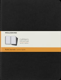 Cahier ligne - tres grand format - couverture souple en carton noire