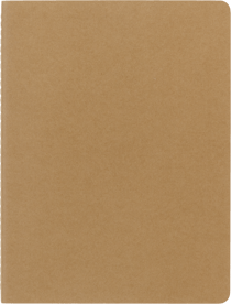 Lot de 3 Carnets de Notes Ligné - 190 x 250 mm - Couverture Carton Marron