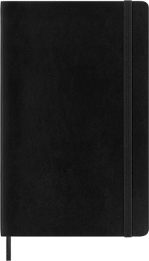 Carnet blanc - grand format - couverture souple noire