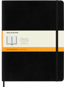 Carnet - 19 x 25 cm - Moleskine - Pages lignées - Noir