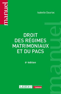 Droit des regimes matrimoniaux et du pacs