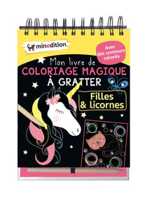 Mon livre de coloriage magique à gratter - filles & licornes