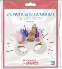 Kit masque à décorer - Licorne - Graine Créative