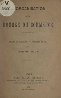 Réorganisation de la Bourse du commerce - Caisses de liquidation, proposition de loi