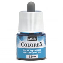 Encre aquarelle Colorex Pébéo - 45 ml - cyan