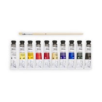 Coffret de 10 tubes 20 ml de peinture acrylique Pébéo Studio Acrylics + 1 pinceau - Fine