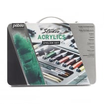 Set d'initiation à la peinture acrylique - Pébéo - 12 tubes de 12 ml de peinture acrylique fine & accessoires