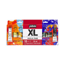 Coffret de 10 tubes 20 ml de peinture à l'huile XL Pébéo + 1 pinceau - Fine