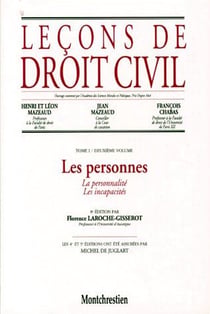 Leçons de droit civil Tome 1 et Tome 2 - les personnes