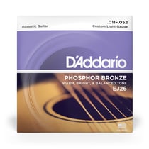 D'addario EJ26 Custom Light - Cordes en bronze phosphoreux pour guitare acoustique - .011 - .052