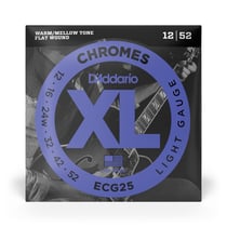 D'Addario - Cordes à filet plat pour guitare électrique - D'Addario Chromes ECG25 light