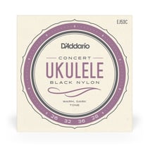 D'Addario EJ53C - Cordes pour Ukulélé nylon noir - .028 - .036