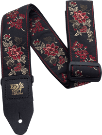 Sangle Ernie Ball - Jacquard - Polypropylène - Noir rouge 183 x 5 cm