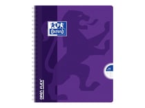 1 cahier à spirales polypro - 17 x 22 cm - Openflex - Oxford - 100 pages grands carreaux - Coloris assortis