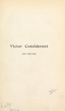 Victor Considerant - Son œuvre