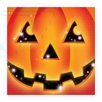 16 serviettes en papier citrouille