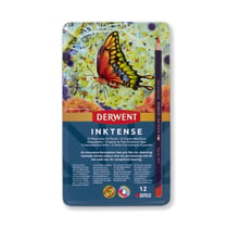 Boite métal de 12 crayons aquarellables  Derwent - Inktense